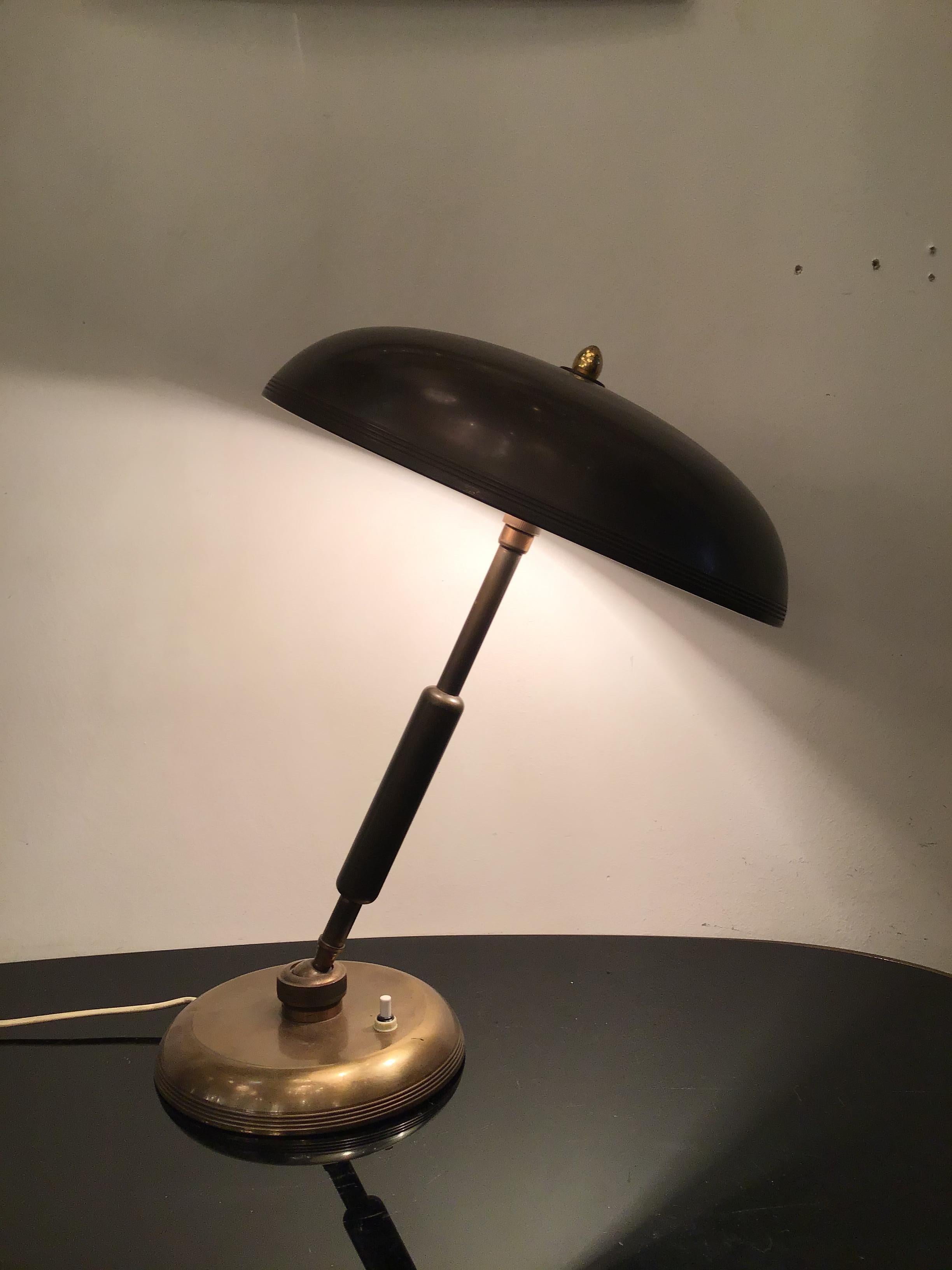 LUMI - OSCAR TORLASCO -Table Lamp Adjustable Brass - 1950, Italy 7