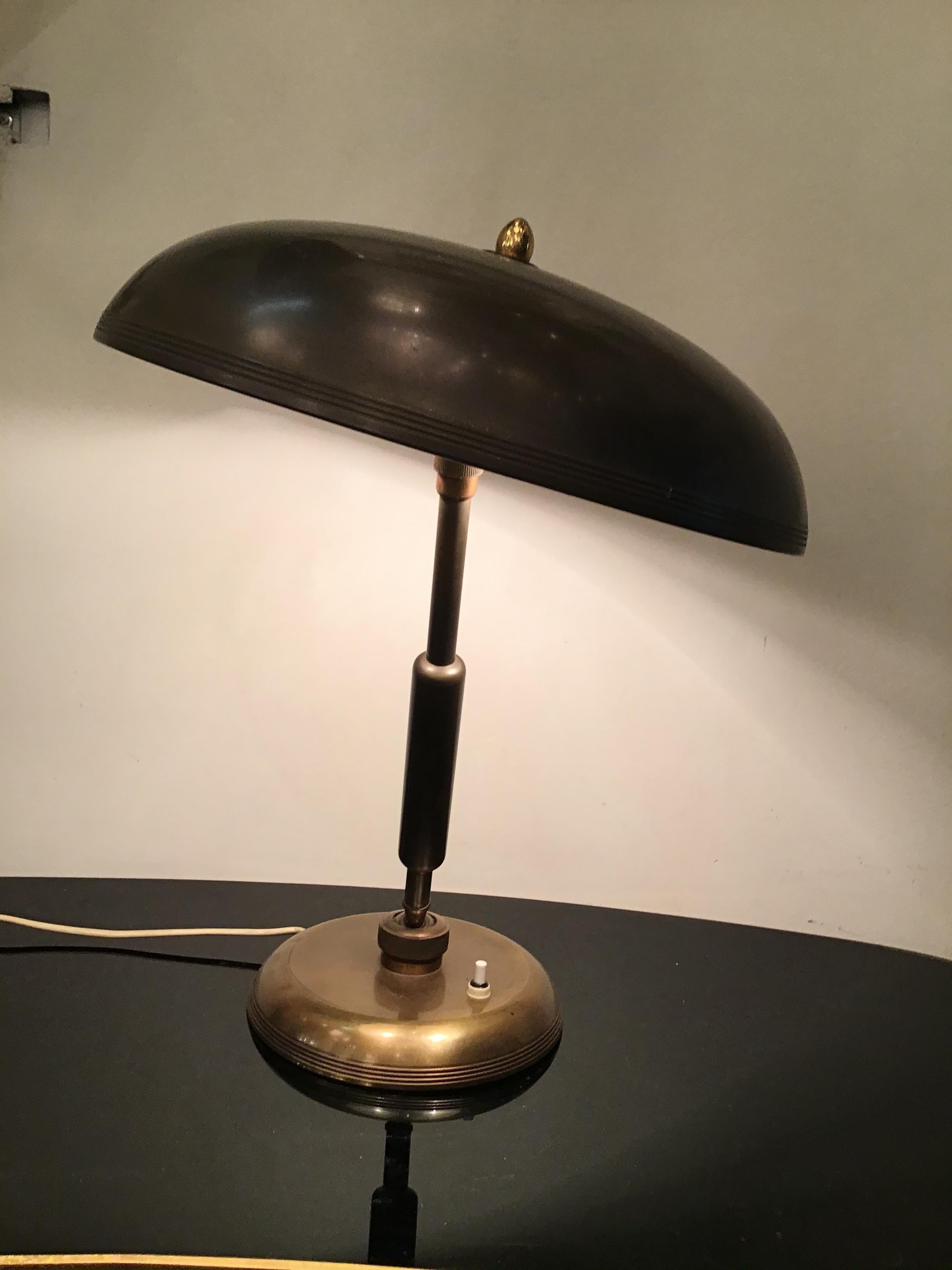 LUMI - OSCAR TORLASCO -Table Lamp Adjustable Brass - 1950, Italy 8