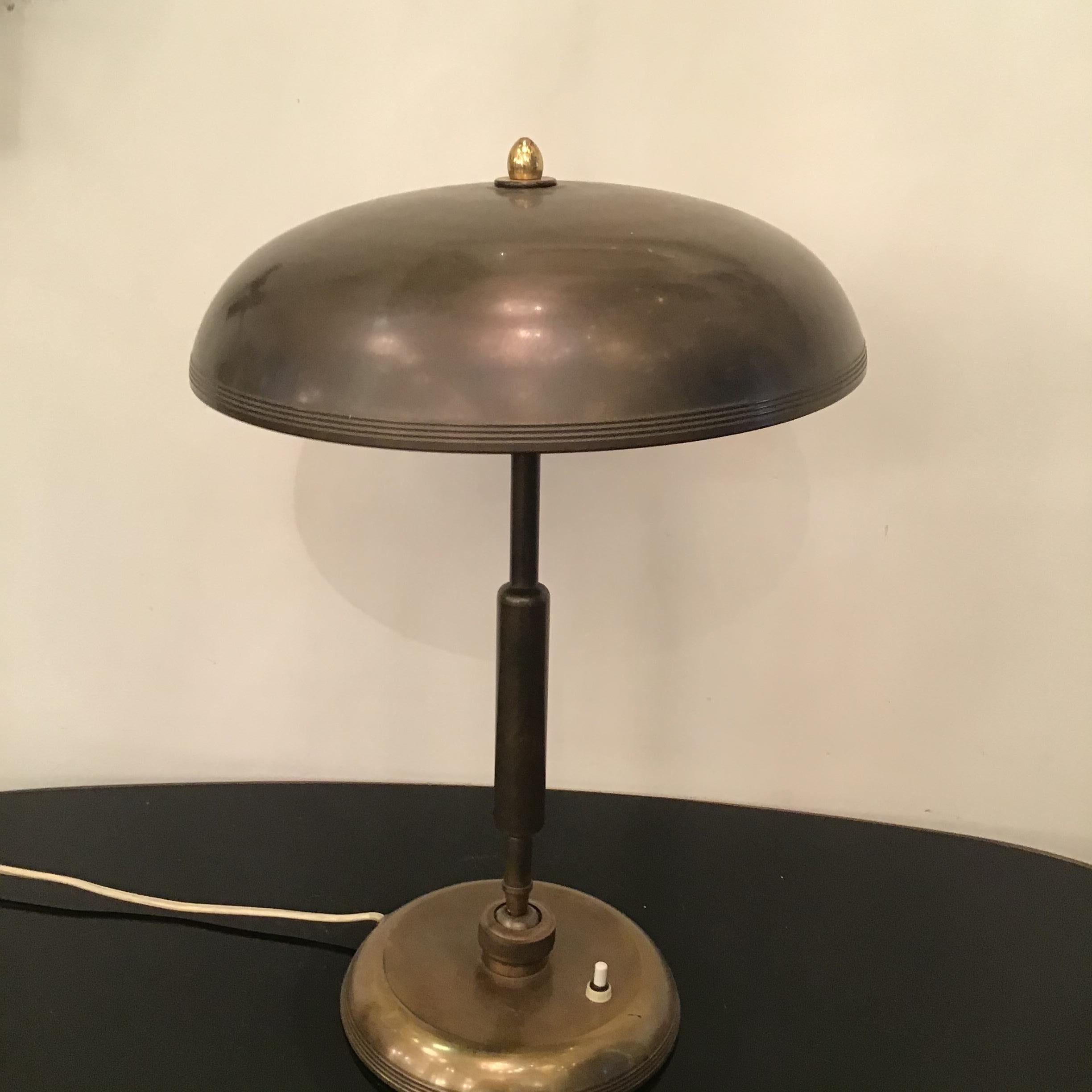Other LUMI - OSCAR TORLASCO -Table Lamp Adjustable Brass - 1950, Italy