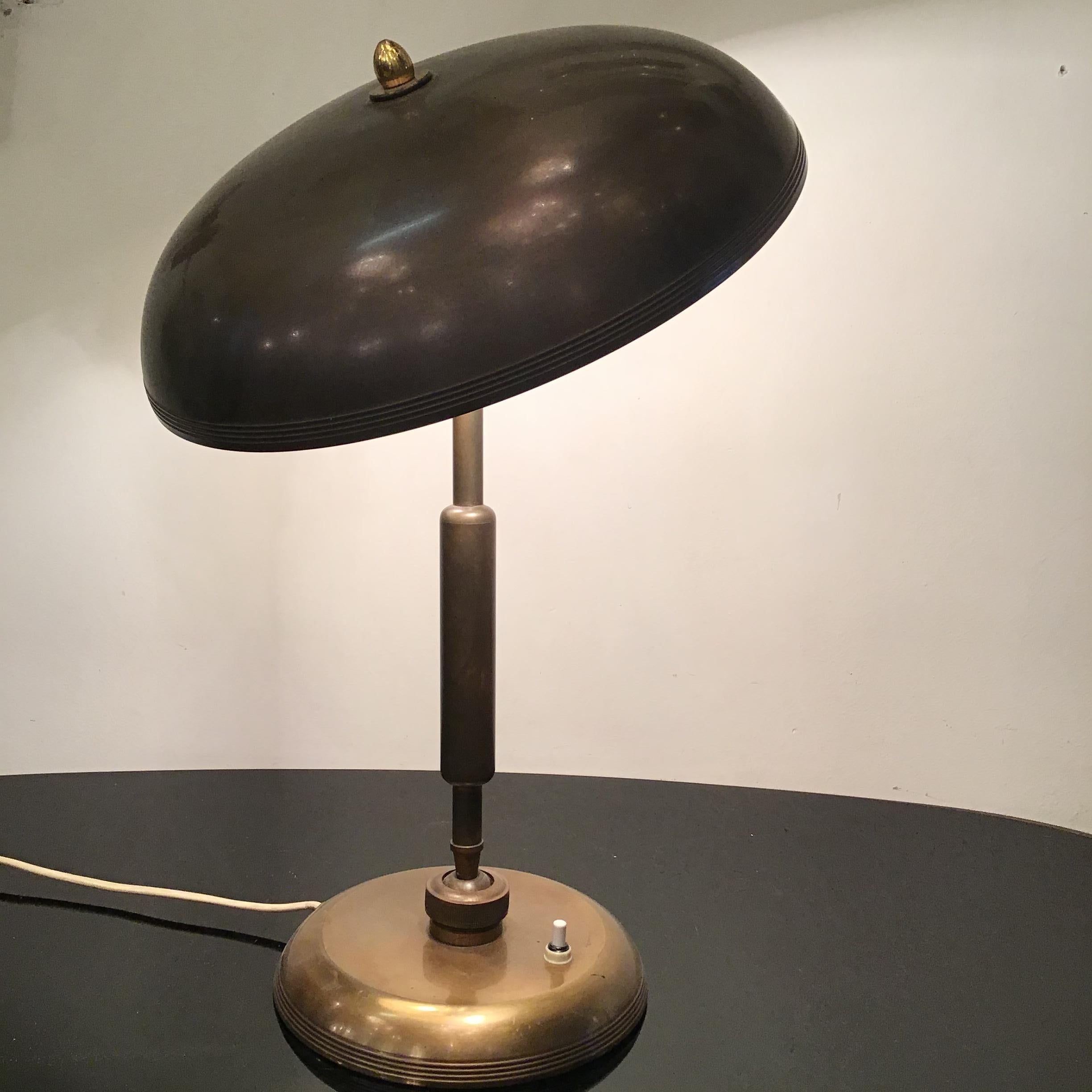 LUMI - OSCAR TORLASCO -Table Lamp Adjustable Brass - 1950, Italy 1