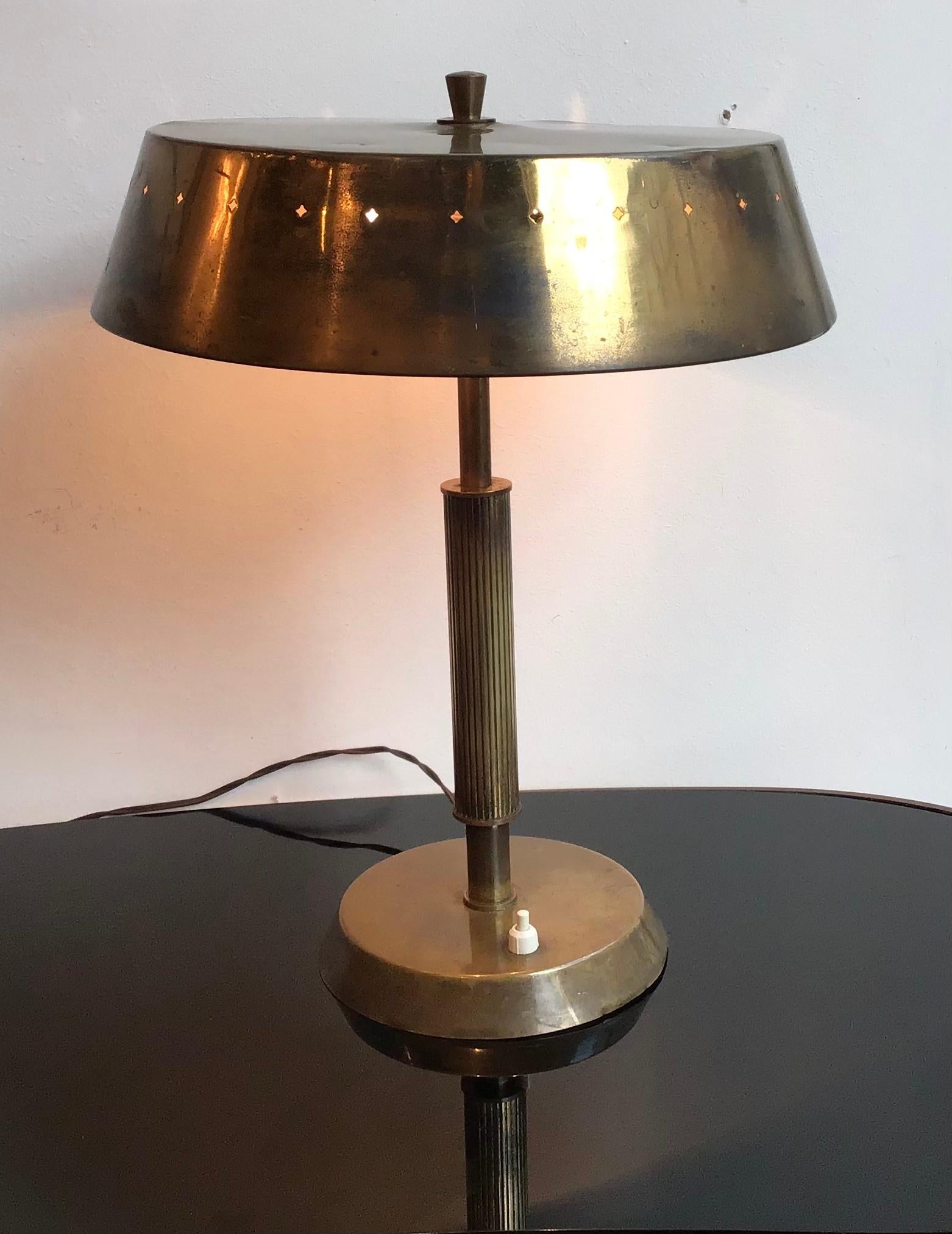 Lumi table lamp brass, 1945, Italy.