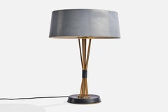 Lumi, lampada da tavolo, ottone, metallo, Italia, anni ’50