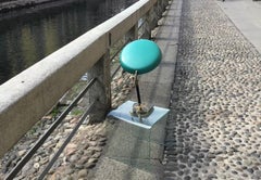 Lumi Table Lamp Brass Metal Plexiglass, 1950, Italy