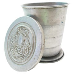 LUMIERE - Antique Collapsible Travel Cup with Lid - France - Circa 1895
