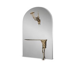 Console Lumière en verre et laiton plaqué or de Boca do Lobo