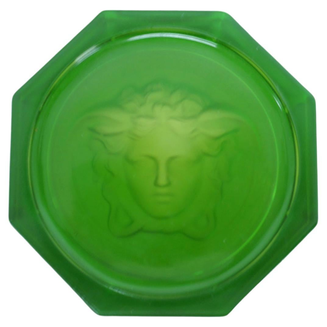 “Lumiere” Emerald Green Coaster or Ashtray by VERSACE for Rosenthal