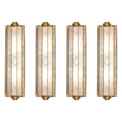 Group of Four Lumiere Rock Crystal Sconces by Phoenix