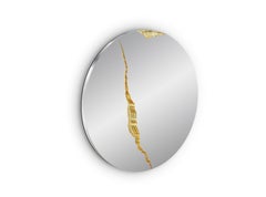 Lumiere Round II Mirror  - Hand-Craft Gold-Plated Hammered Brass - Boca do Lobo