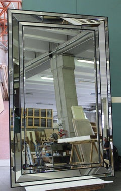 LUMIERE Wall Natural Mirror with Inserts in Gray Oak in the Frame