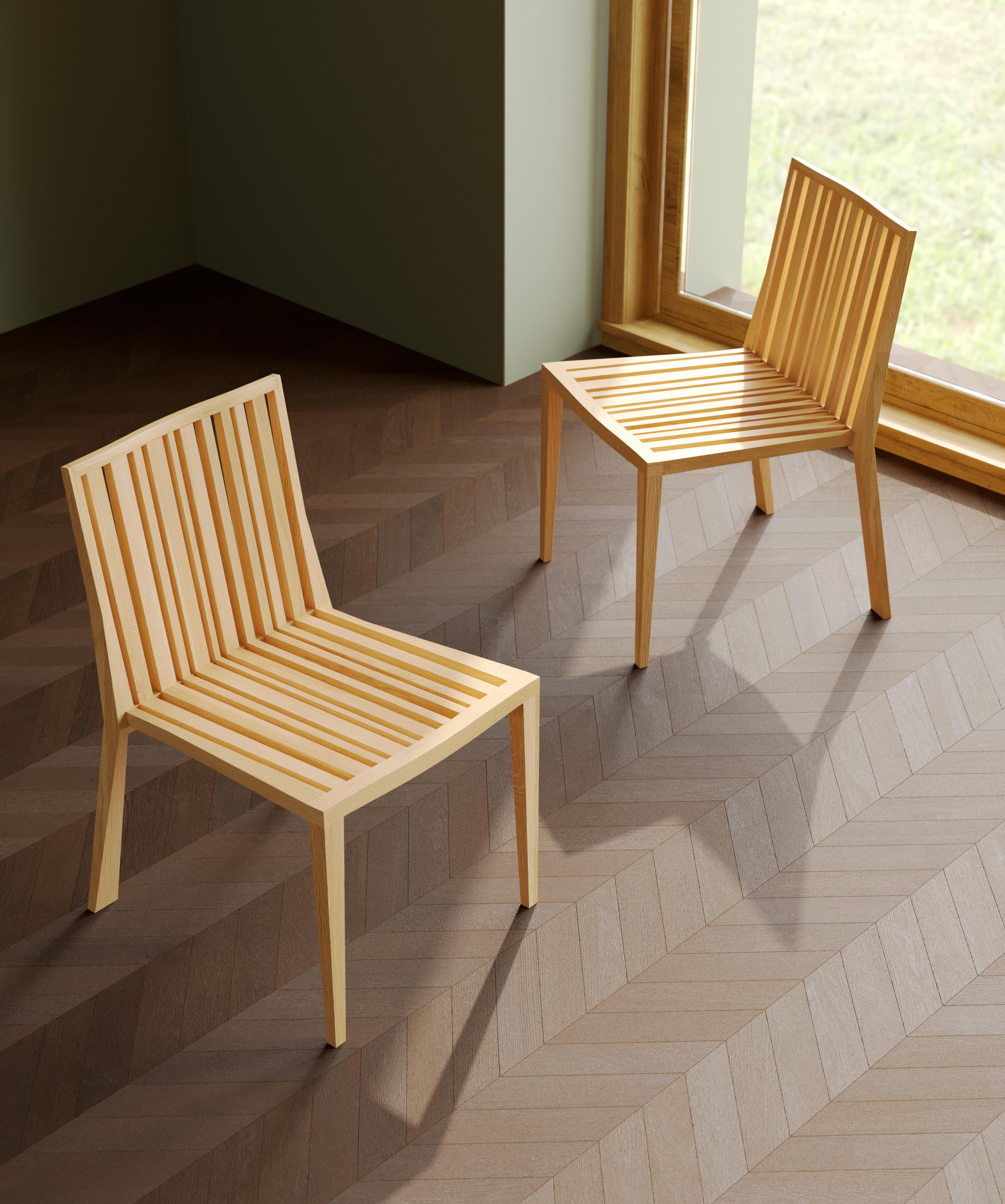 Sedia Lumin - Rovere massiccio, Nature in vendita 2