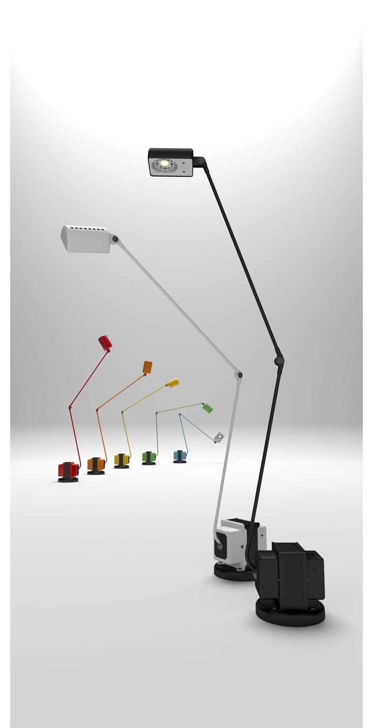 LED-Stehlampe Lumina Daphine aus gebürstetem Nickel von Tommaso Cimini (21. Jahrhundert und zeitgenössisch) im Angebot