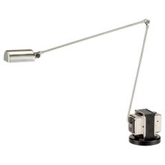 Lampada da tavolo a LED Lumina Daphine in nichel spazzolato di Tommaso Cimini