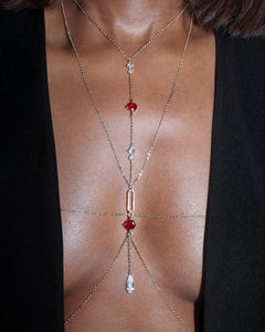 Lumina Drama 14K Gold-Filled Multi-Layer Body Chain in Rouge Bordeaux