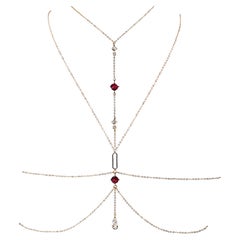 Lumina Drama 14K Gold-Filled Multi-Layer Body Chain in Rouge Bordeaux