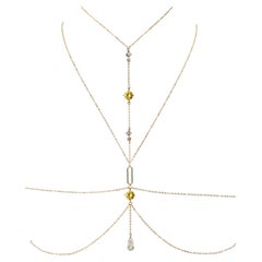 Lumina Drama Body Chain in Citrine Yellow – Bold 14k Gold-Filled Statement