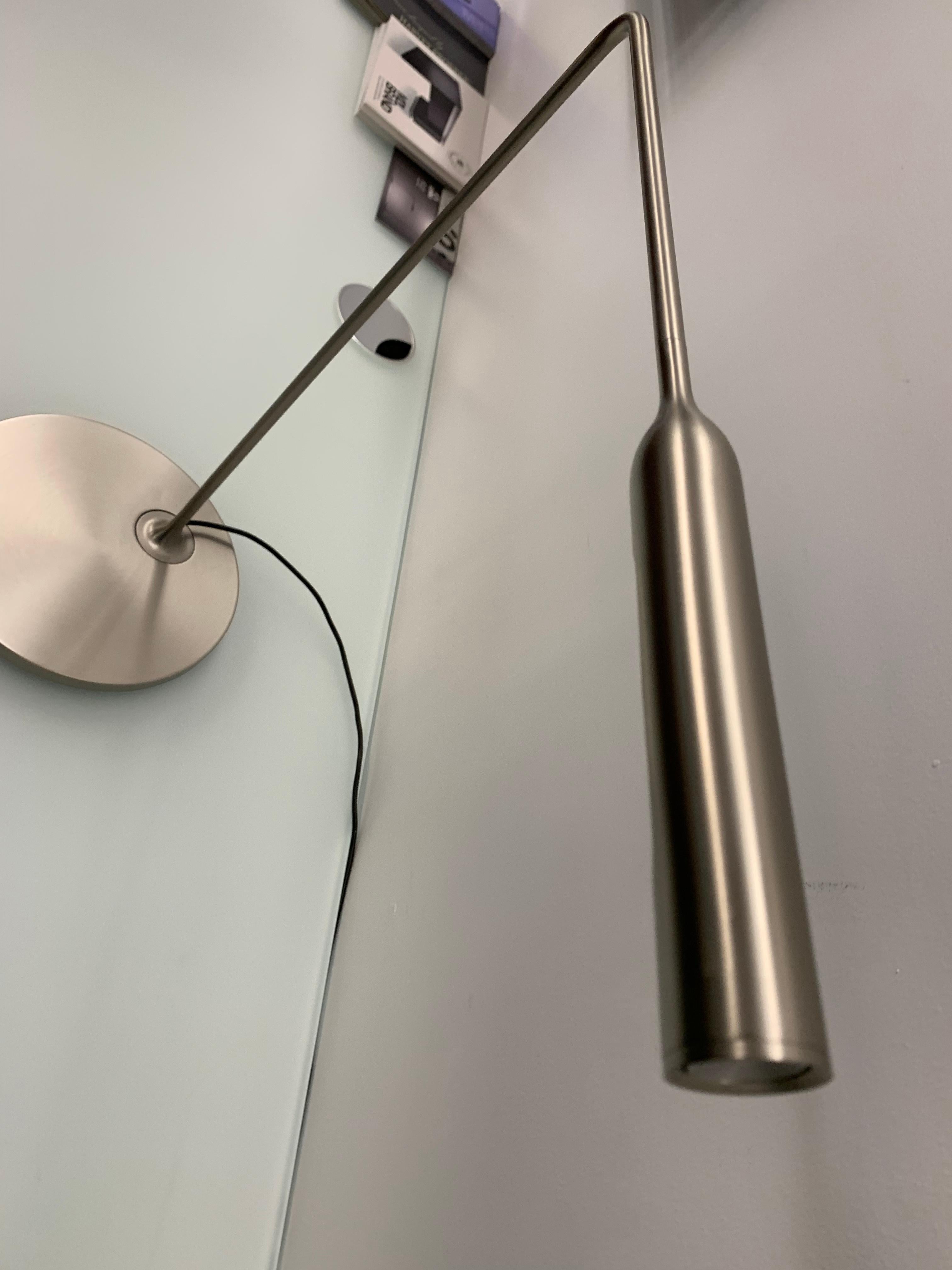Modern Lumina Flo Desk Lamp in Brushed Nickel by Foster+Partners