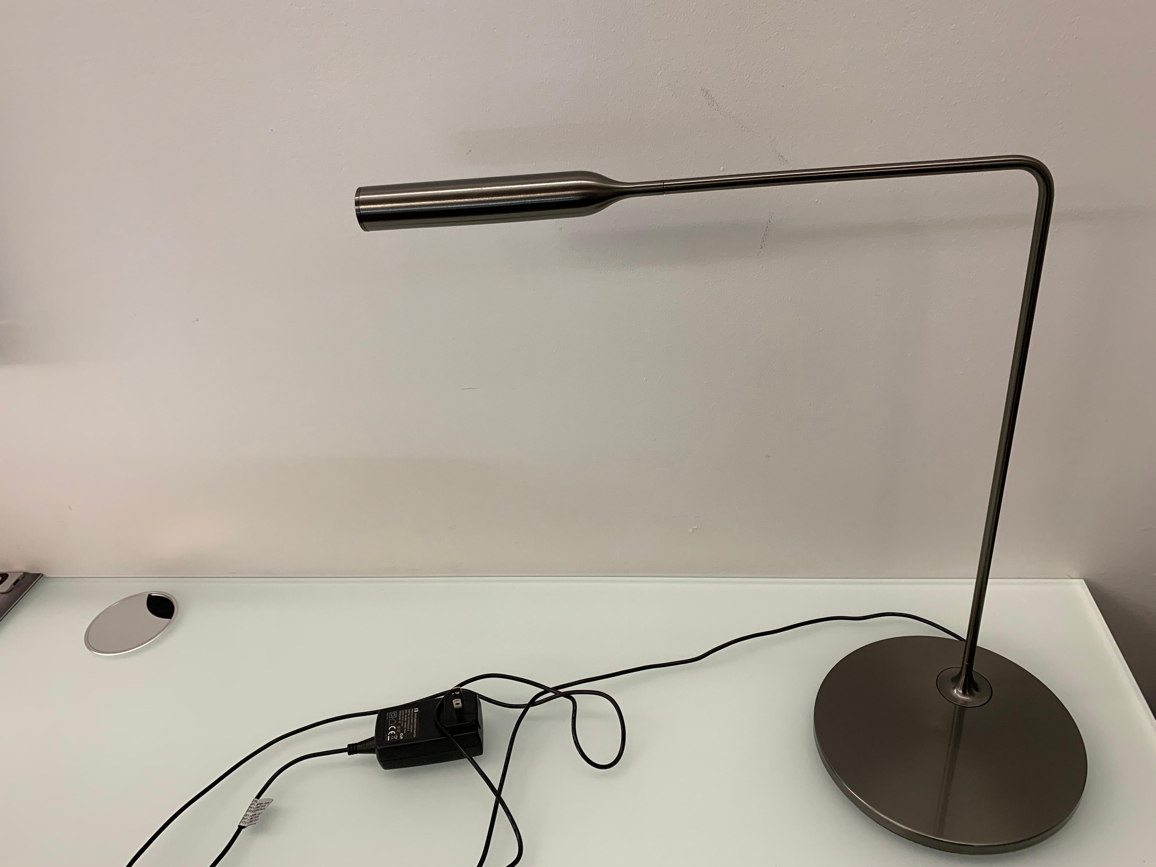 Contemporary Lumina Flo Desk Lamp in Metallic Bronze by Foster and Partners