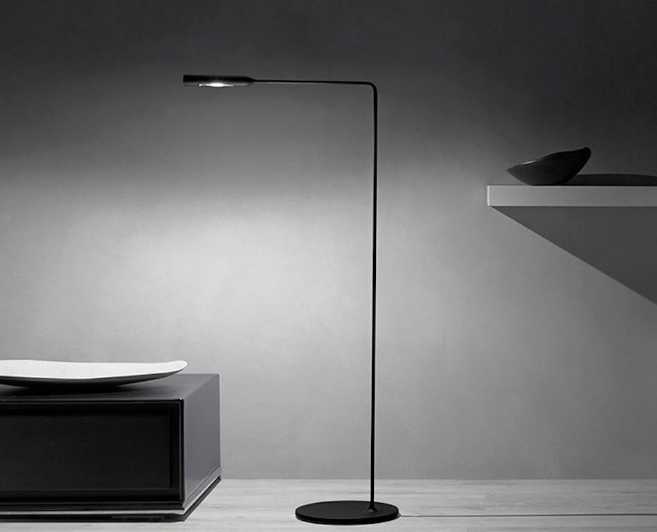 Italian Lumina Flo Floor Lamp in Black by Foster+Partners For Sale