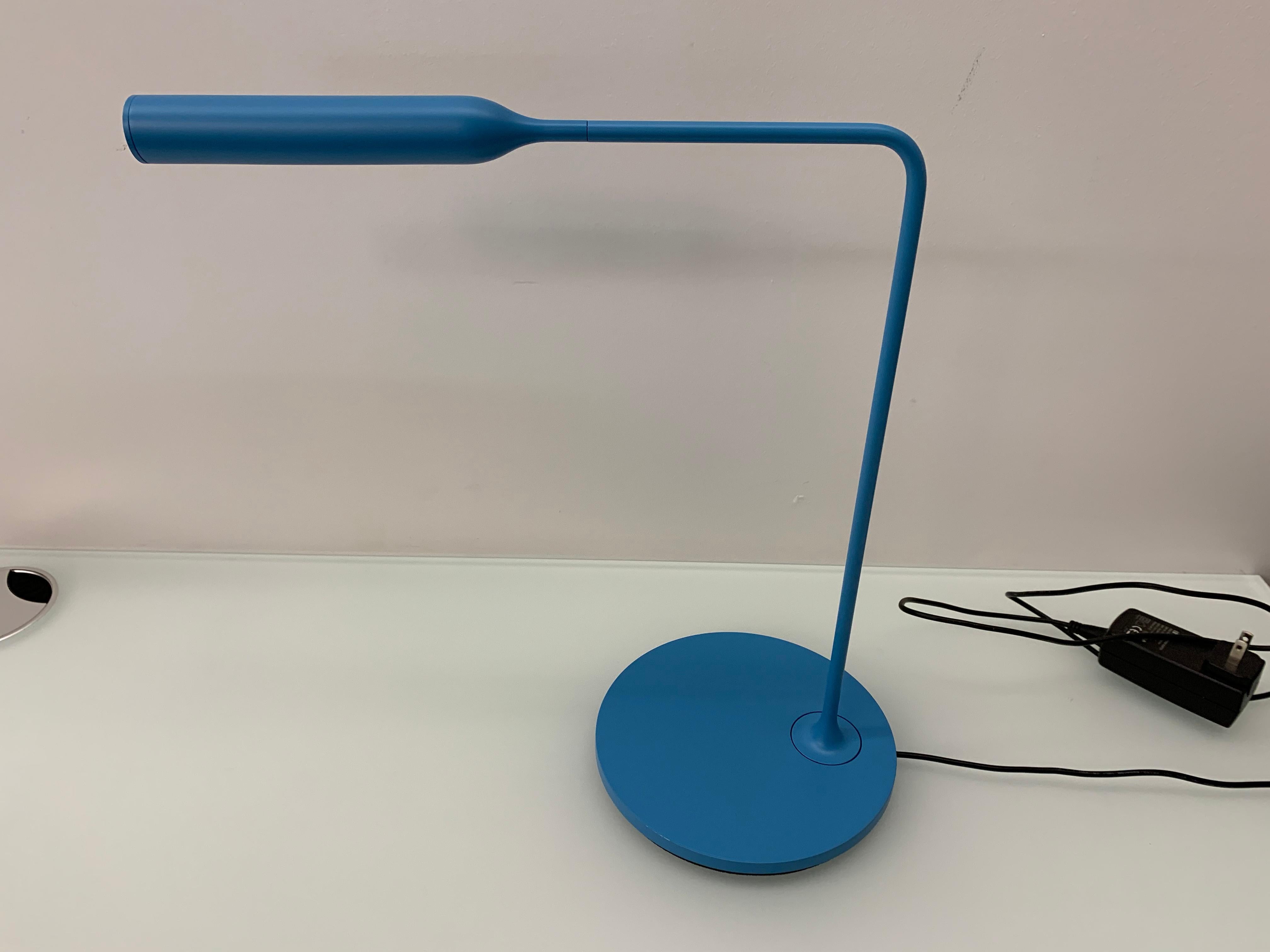 Contemporary Lumina Flo Lamp in Matte Cyan by Foster+Partners