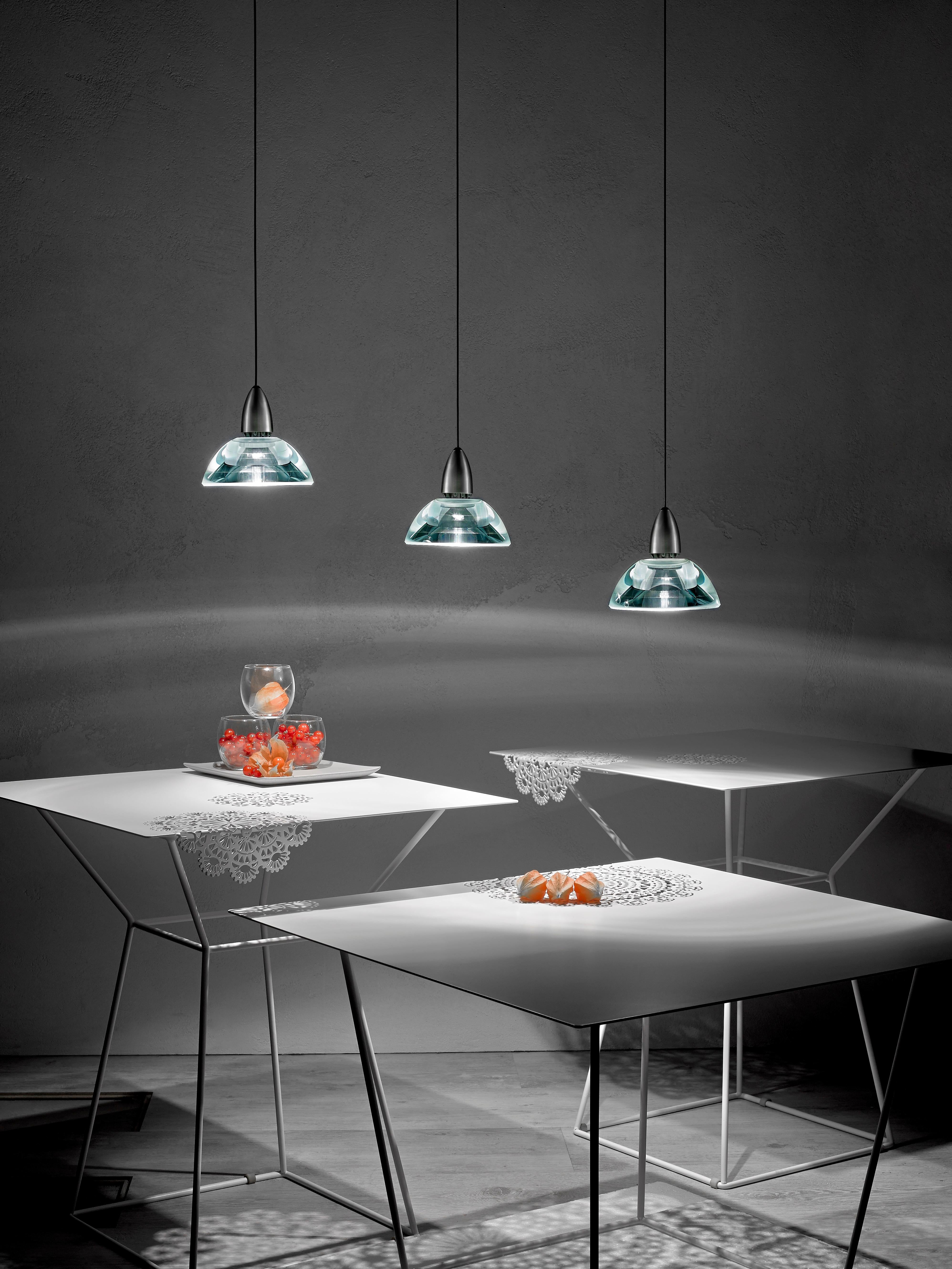 Crystal Lumina Galileo Mini LED Dimmable Suspension Lamp by Emanuele Ricci