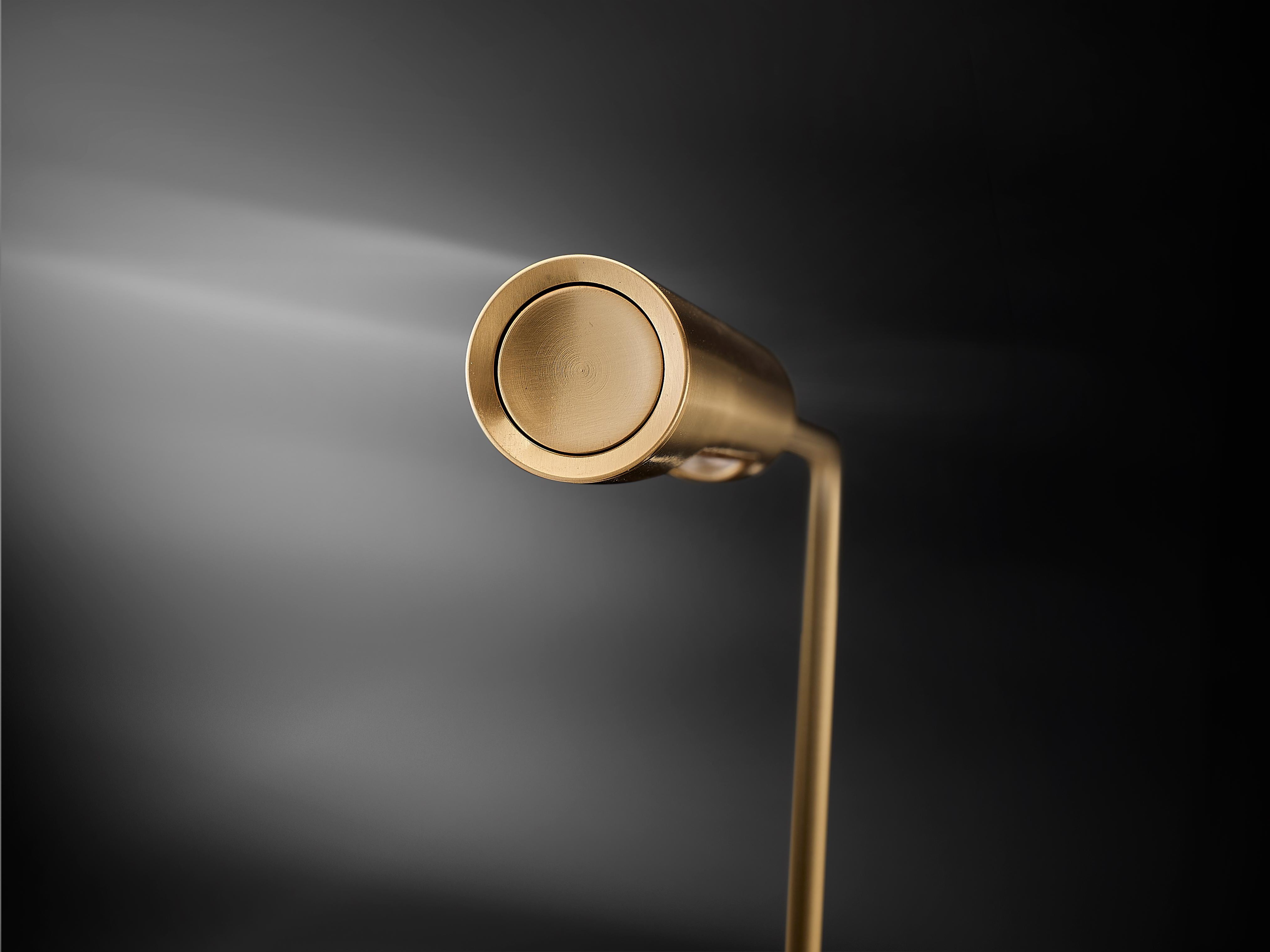 Lumina Gold gebürstet Flo Schreibtischlampe  von Foster+Partners (Italienisch) im Angebot