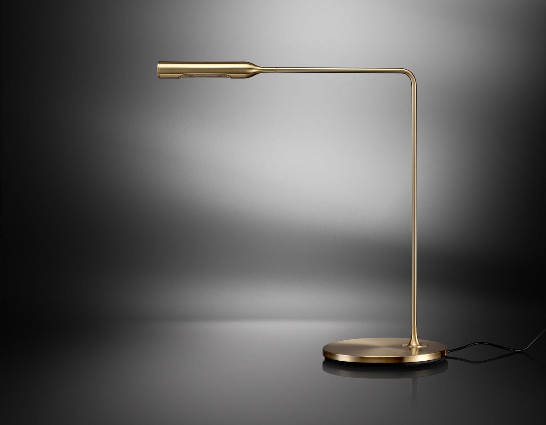Aluminum Lumina Gold Brushed Flo Desk Lamp  by Foster+Partners For Sale