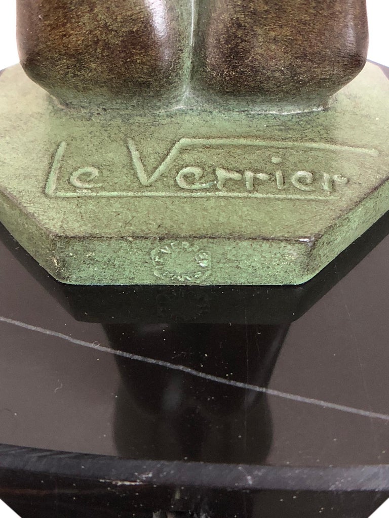 Lumina Important French Art Deco Sculpture Clarté Lamp Original Max Le Verrier For Sale 2