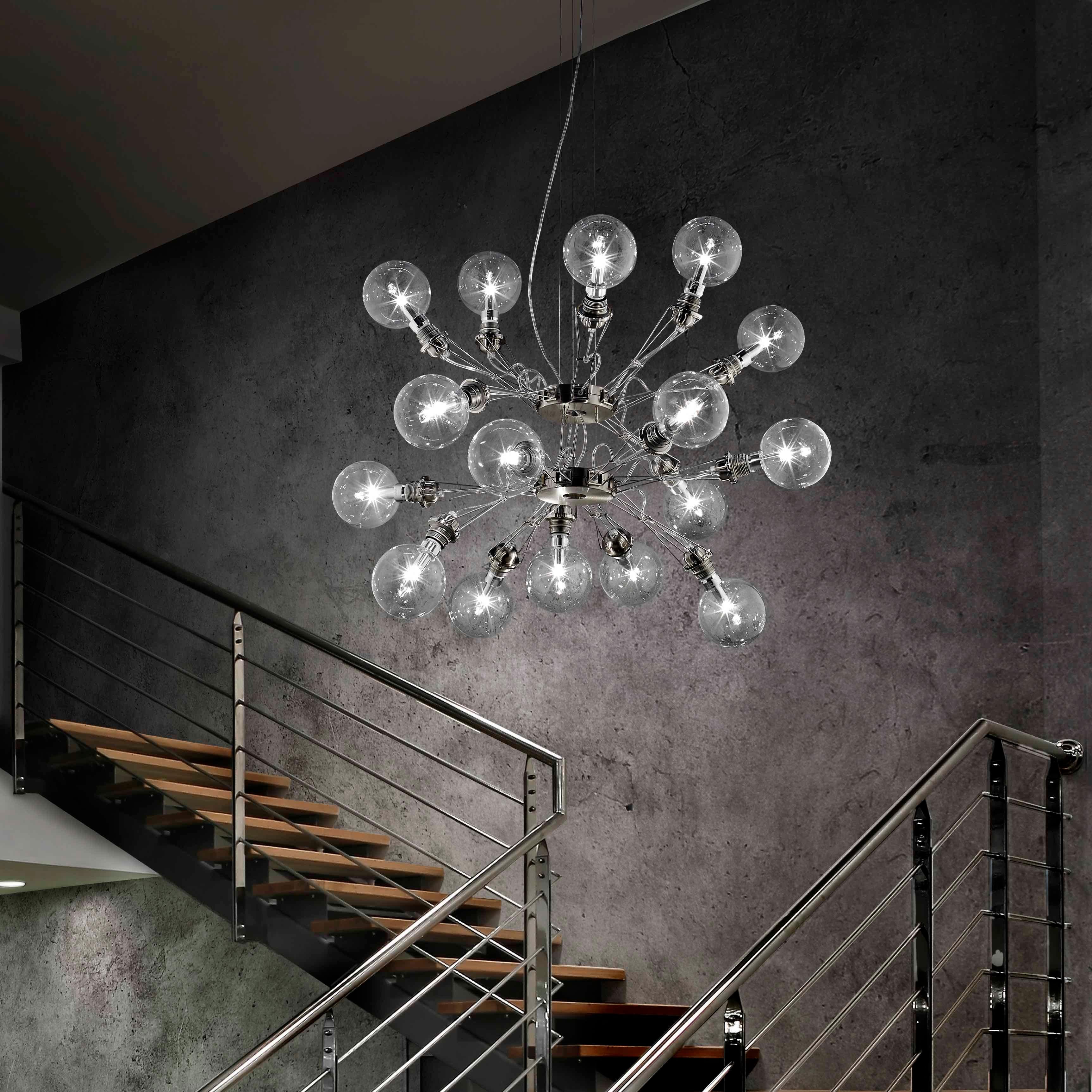 Modern Lumina Matrix Doppia Suspension Lamp in Black by Yaacov Kaufman For Sale