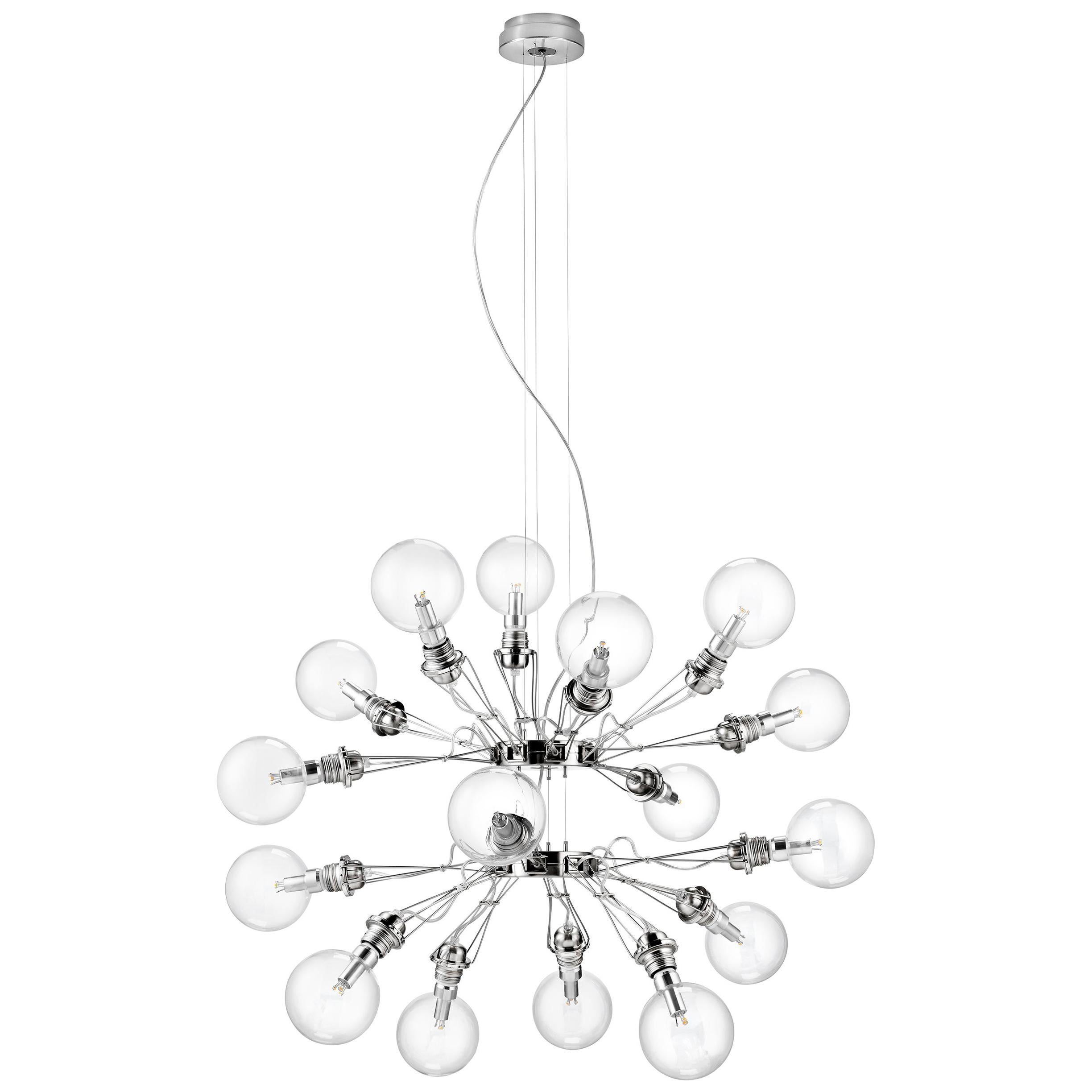 Lumina Matrix Doppia Suspension Lamp in Brushed Nickel by Yaacov Kaufman
