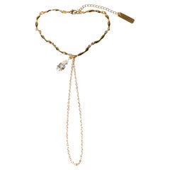 Lumina Molten 14K Gold-Filled Hand Chain with Teardrop Crystal