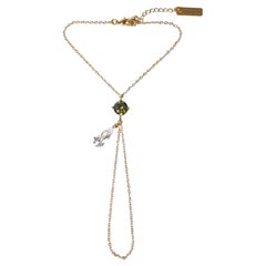 Lumina Peridot-Green Crystal 14K Gold-Filled Hand Chain with Teardrop Crystal