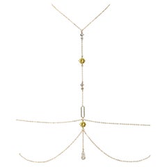 Lumina T-Line Body Chain in Citrine Yellow – 14k Gold-Filled
