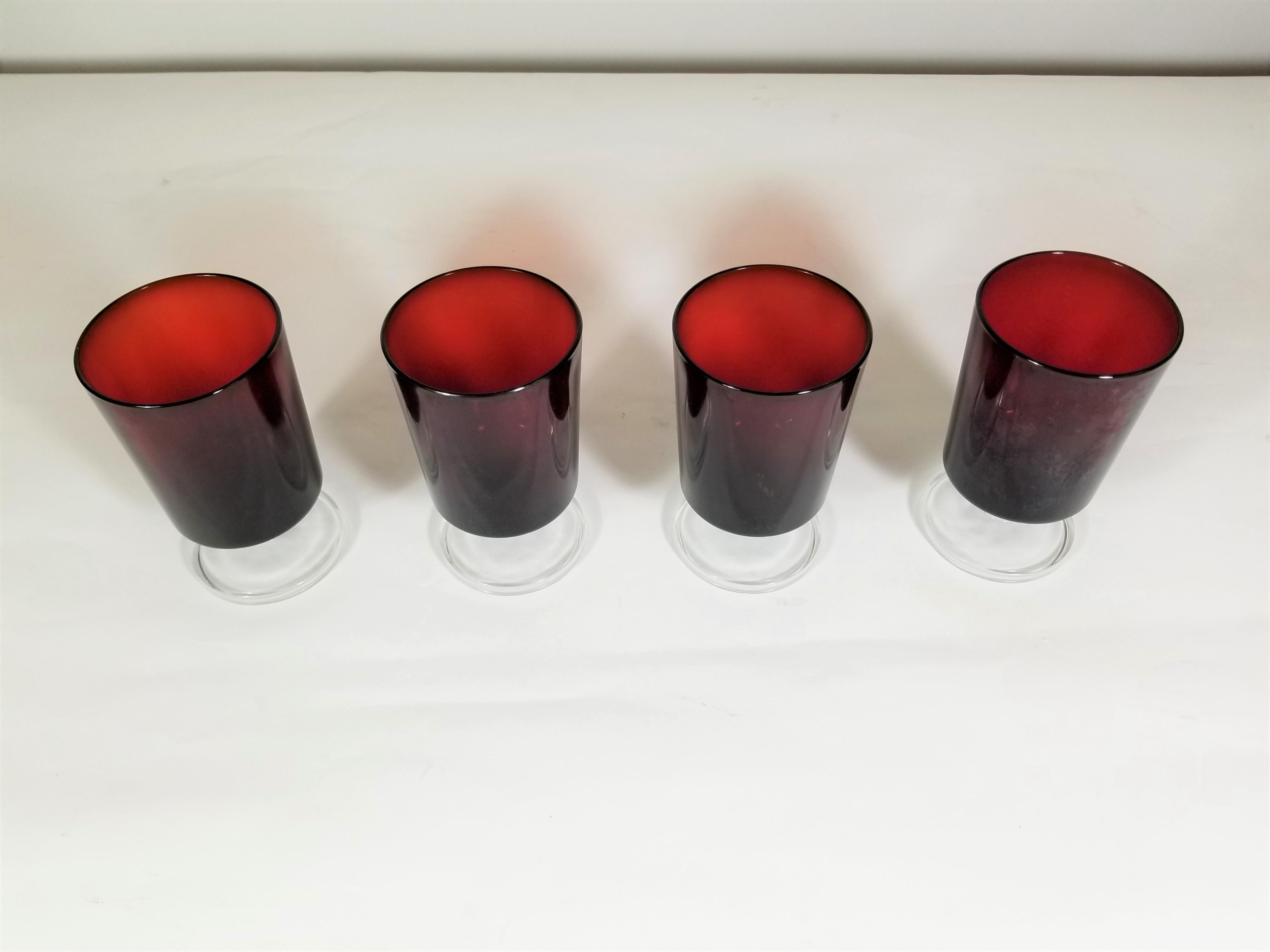 luminarc ruby red glassware france