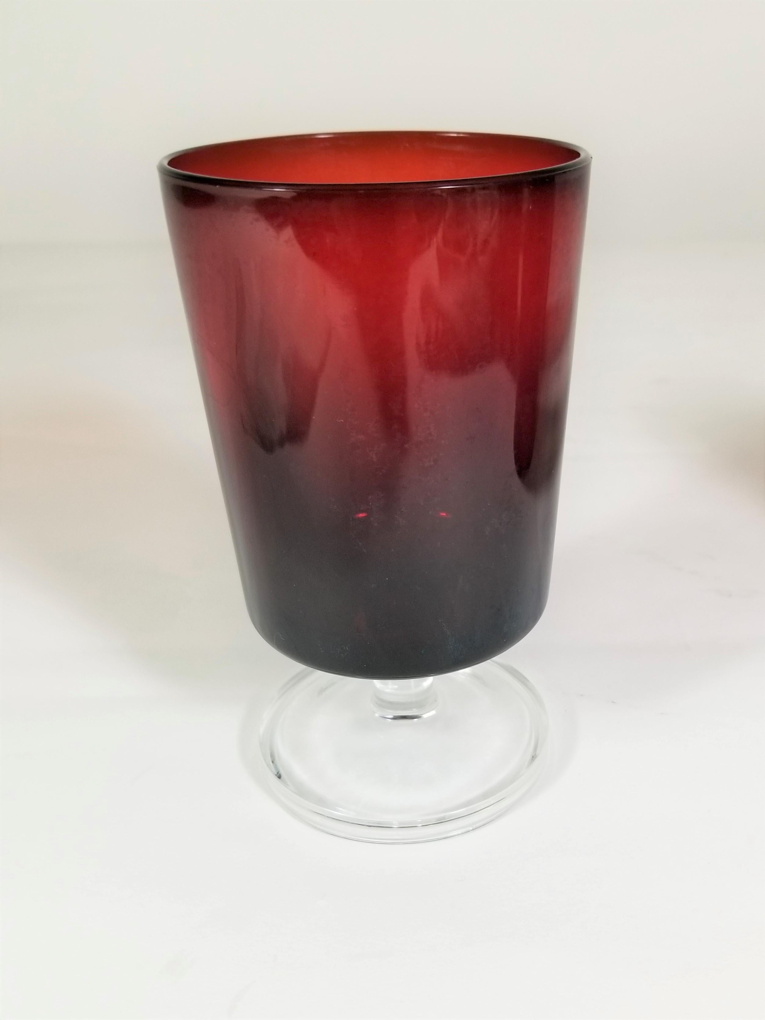 French Luminarc France Ruby Red Glassware