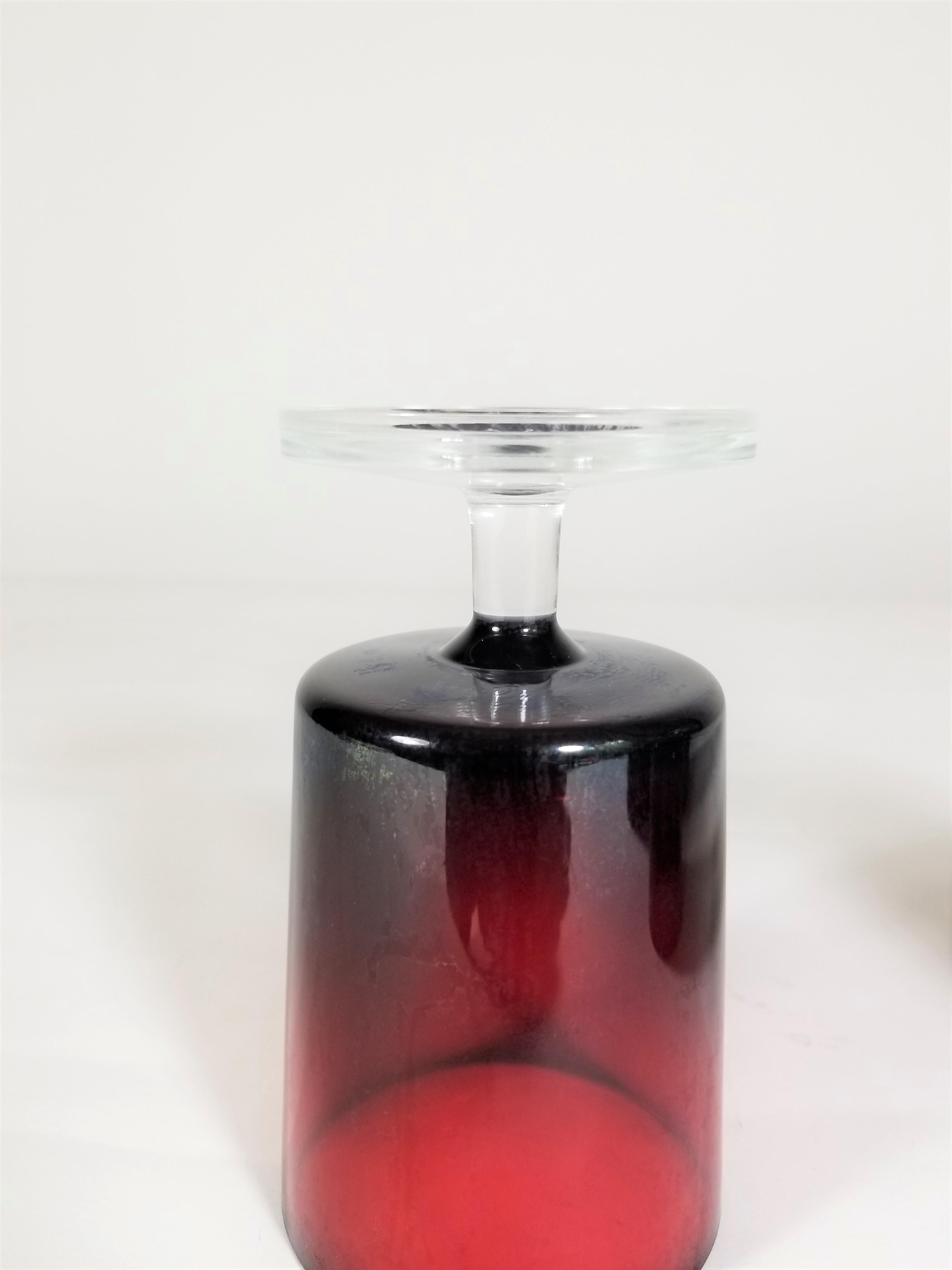 20th Century Luminarc France Ruby Red Glassware