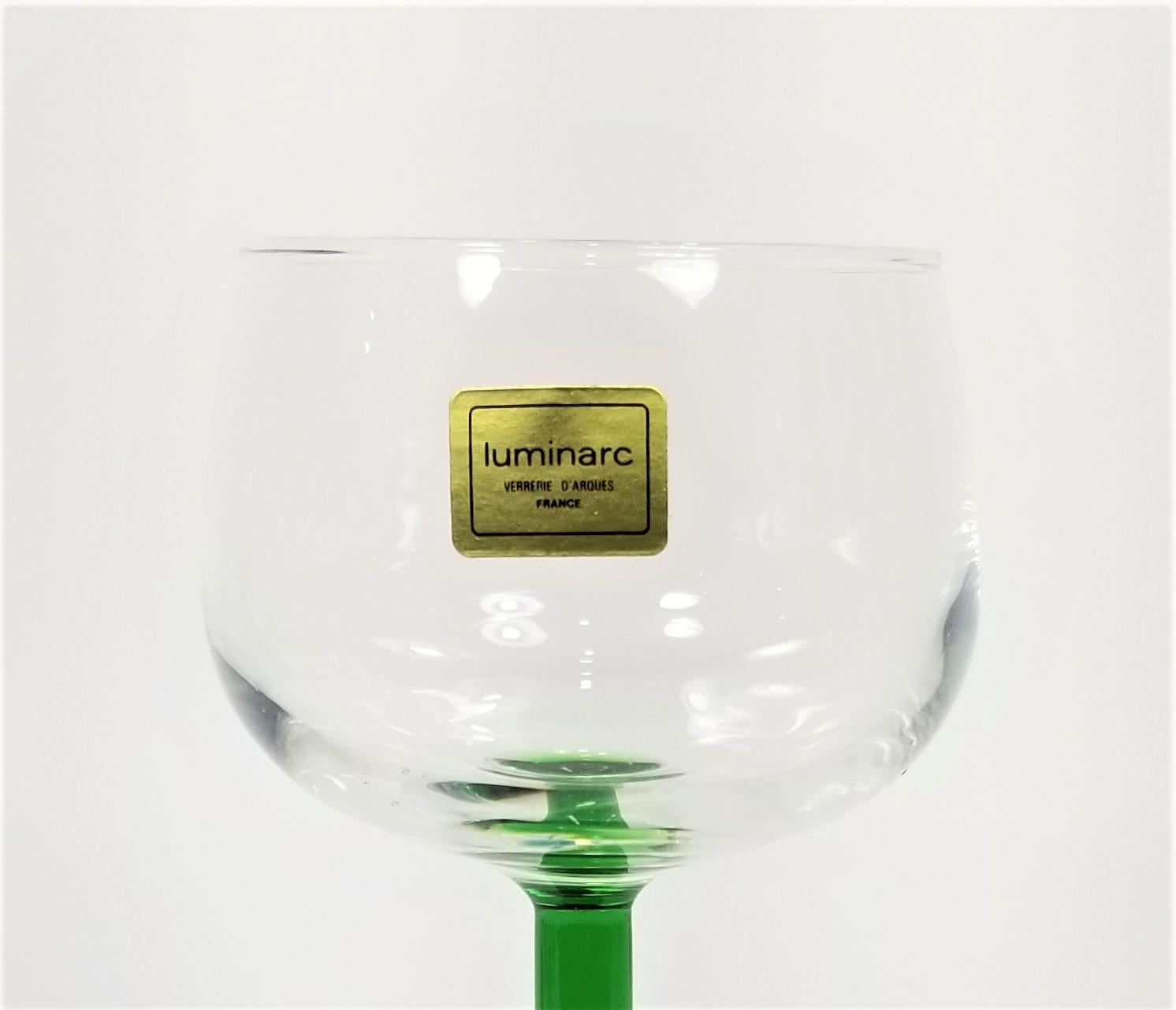 20th Century Luminarc French Stemware Glassware Barware Made in France Unused, Set of 8