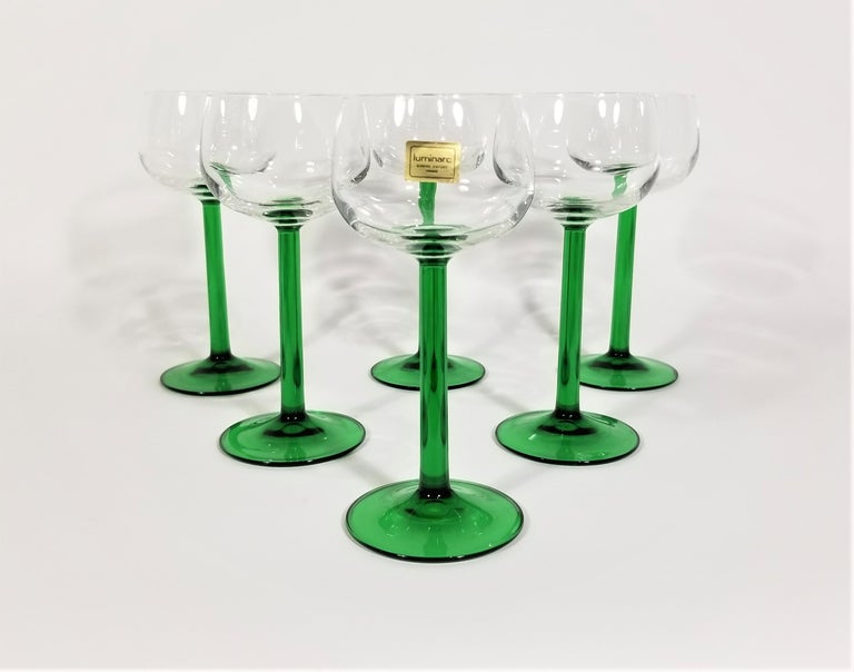Luminarc Glassware Stemware France Mid Century Set Of 6 For Sale At 1stdibs