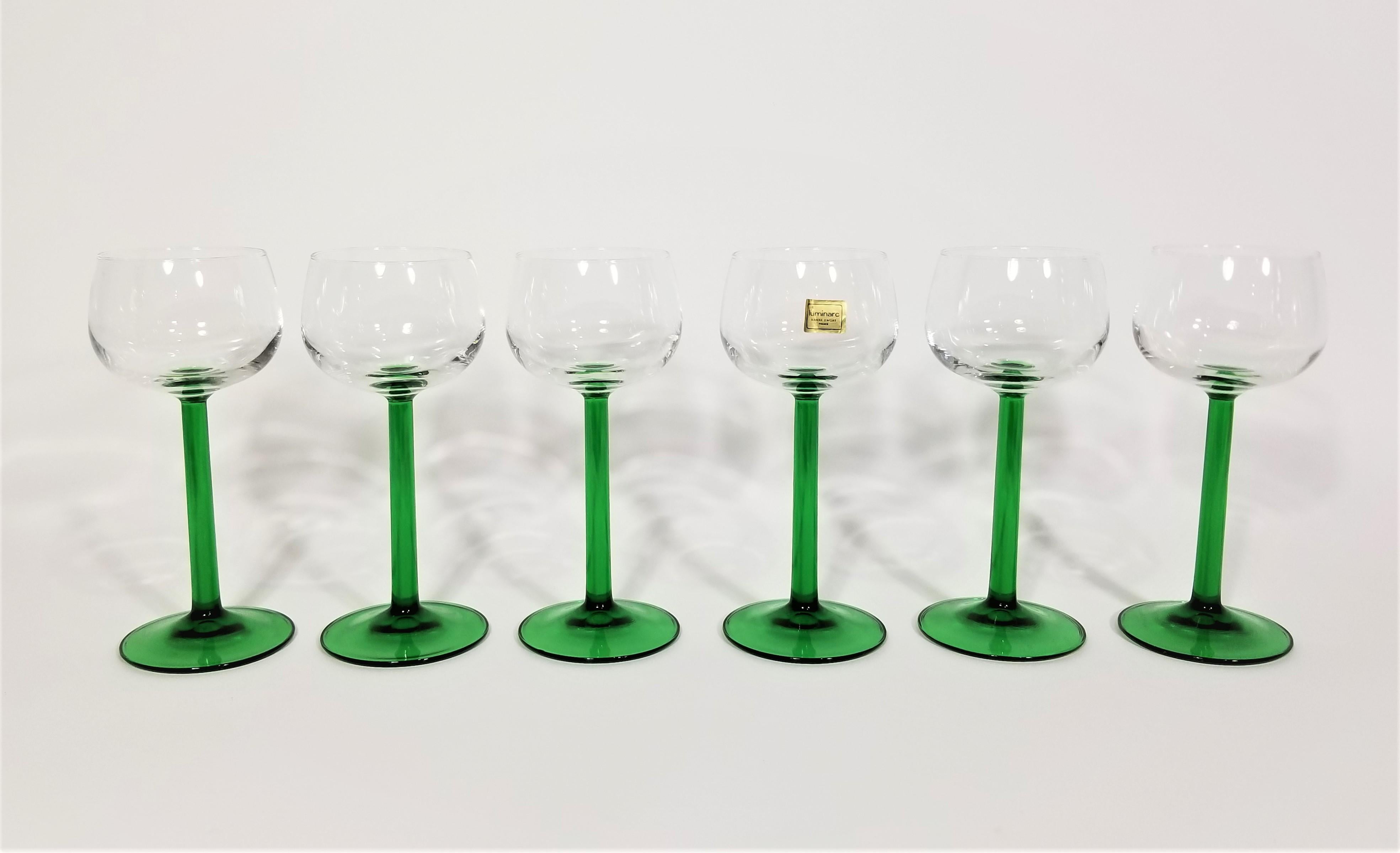 Luminarc Glassware Stemware France Mid Century Set of 6 In Excellent Condition In New York, NY