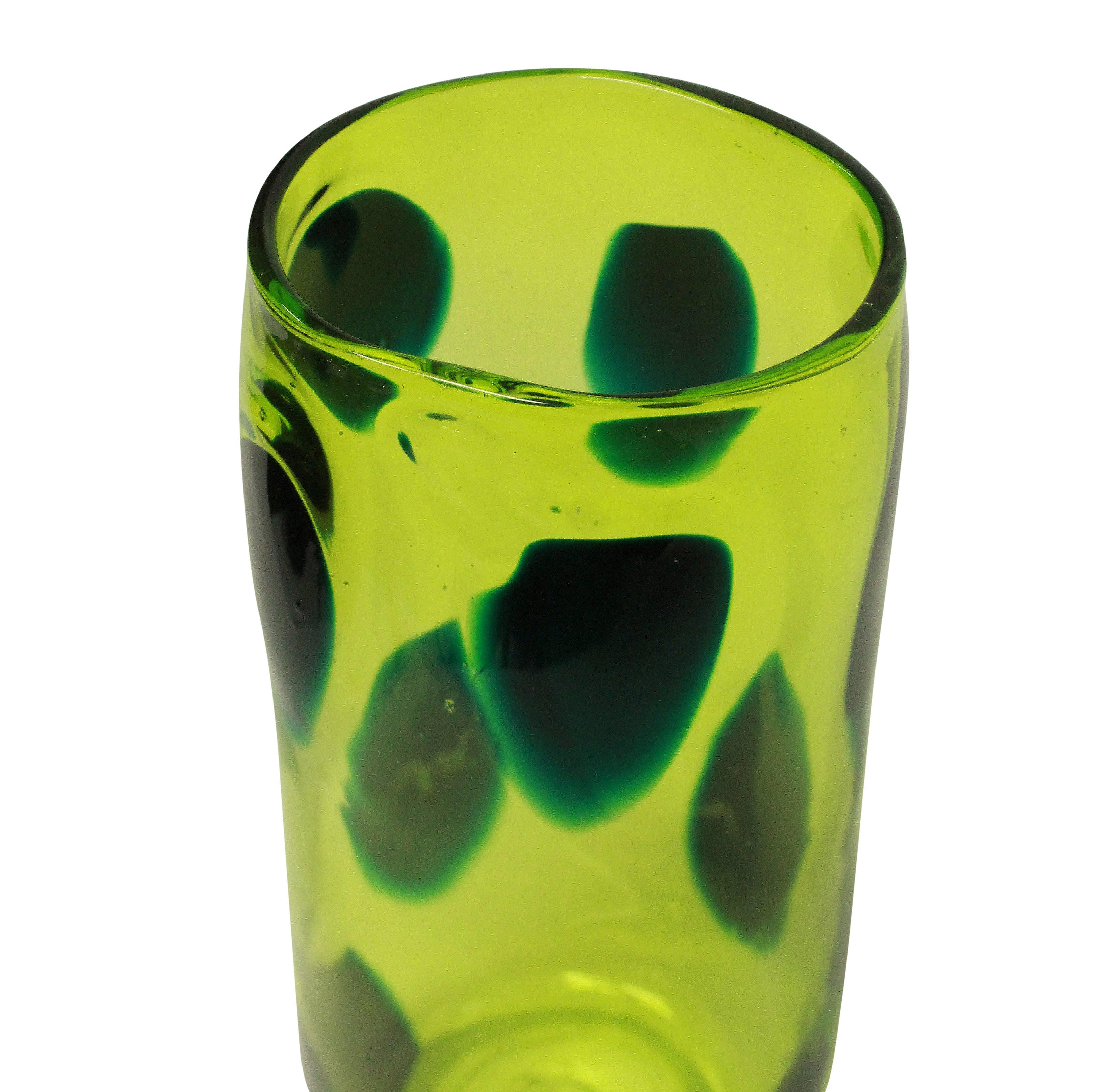 Luminescent Yellow Glass Vase In Good Condition In London, GB