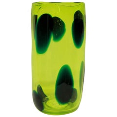 Luminescent Yellow Glass Vase