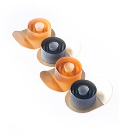 21st Century Federico Peri Candleholder Satin Murano Glass Brass Various Colors