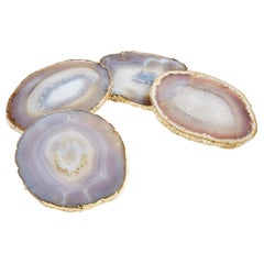 Lumino Coasters in Smoke Agate and 24k Gold by ANNA New York