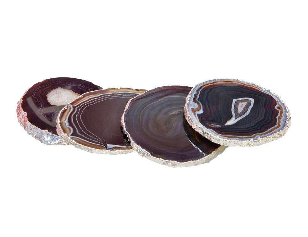 Other Lumino Coasters in Midnight Agate and 24-Karat Pure Silver by ANNA new york