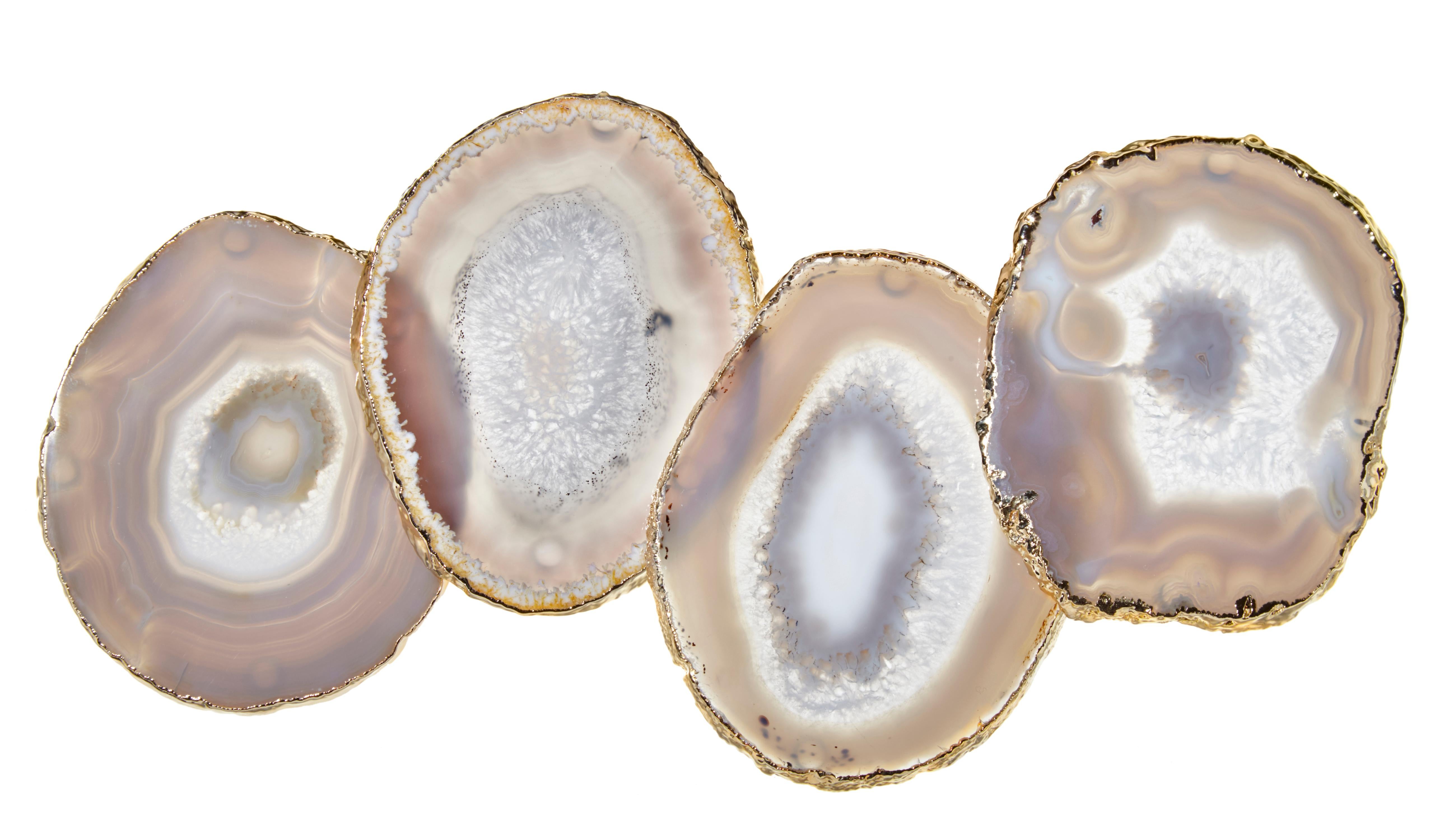 Other Lumino Coasters in Smoke Agate and 24k Gold by ANNA New York