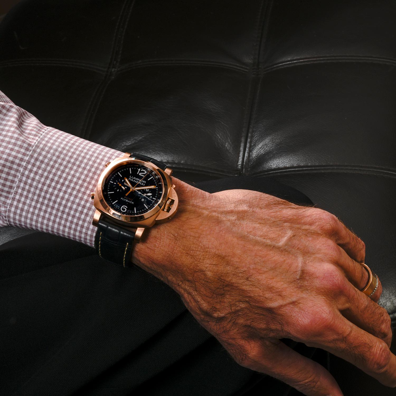 Women's or Men's Luminor Panerai PCYC Flyback Tachymeter PAM01020 Rose Gold Watch
