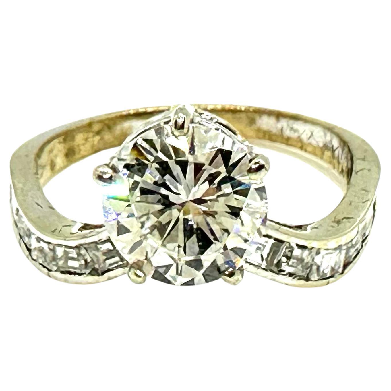Modern Bright engagement ring with diamond ct. 1.73 For Sale