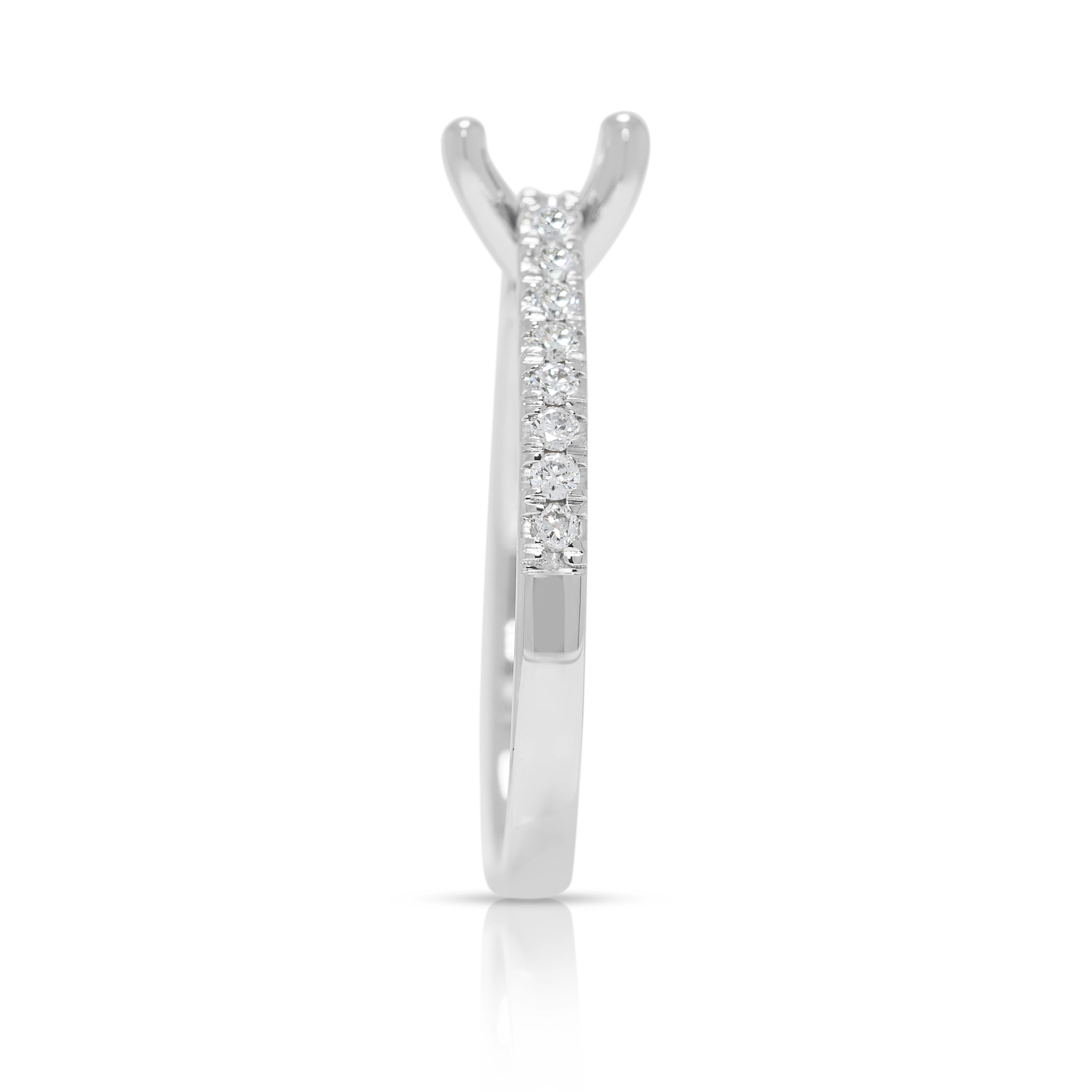 De las mujeres Luminous 0.24ct Natural Diamond Pave Ring Setting in Platinum en venta