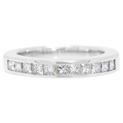 Luminous 0.35ct Princess Cut Half Eternity Diamond Ring in Platinum