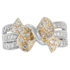 Luminous 0.43ct Natural Diamond Ring in 18K Two-toned Gold