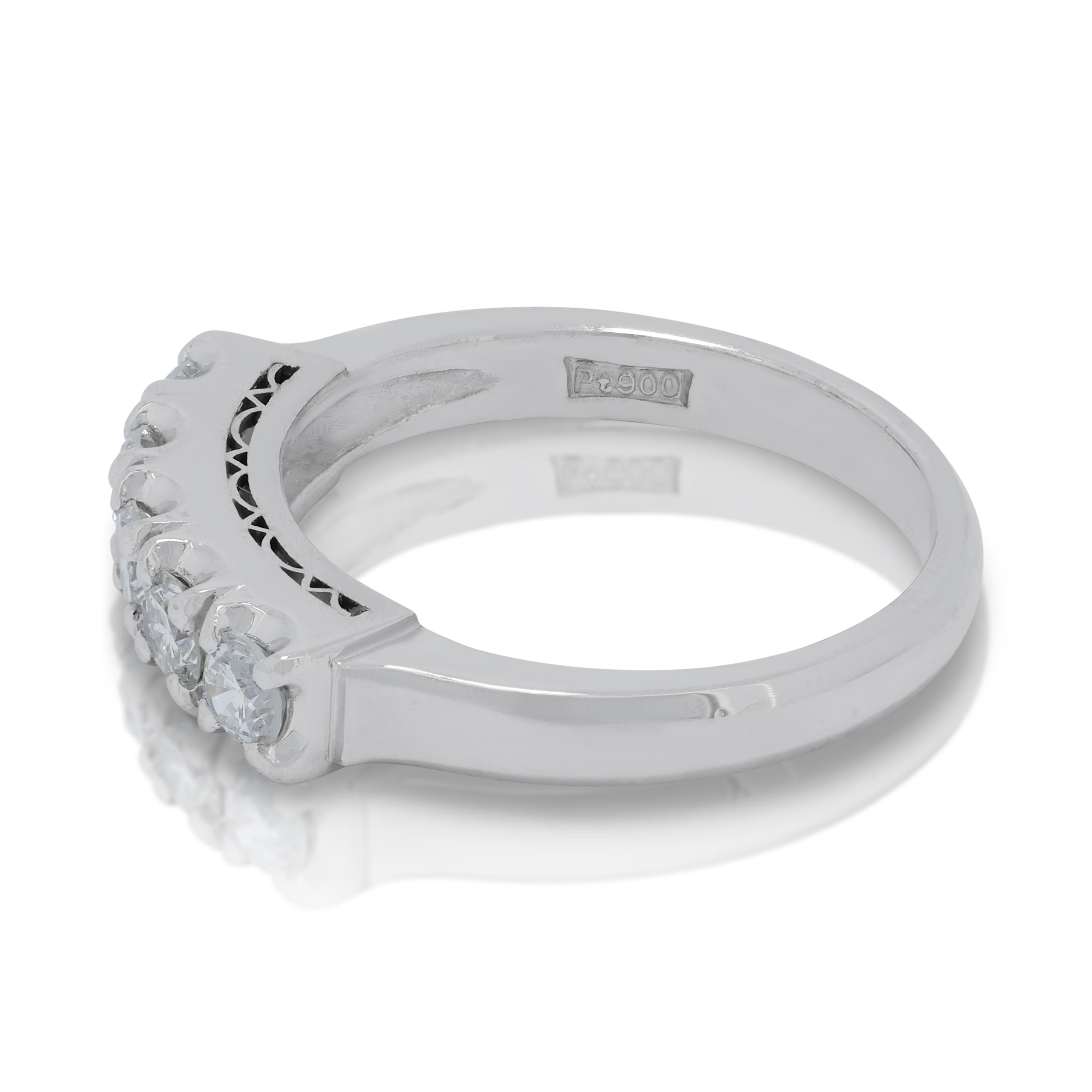 Luminous 0.45ct Diamonds Five-Stone Ring in Platinum 2
